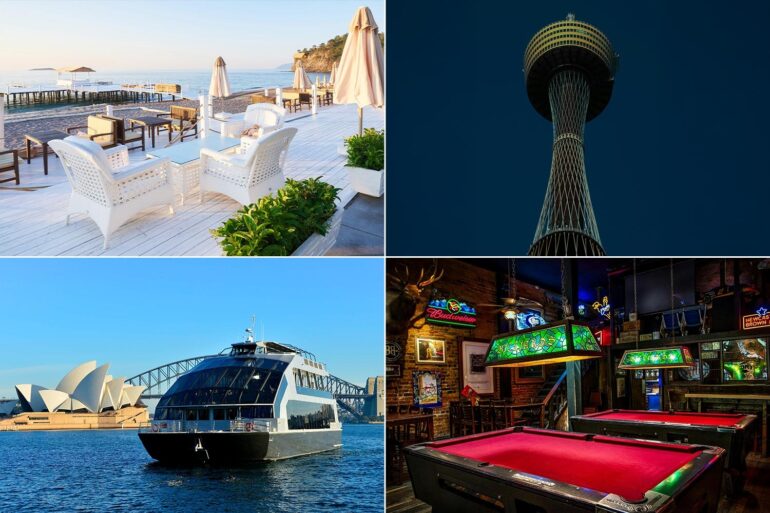 collage of seaside resort, rooftop bar, dining cruise & hidden bar restaurants