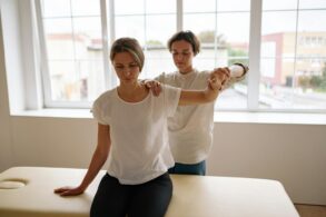 A Woman Doing Physical Therapy in a professional treatment room