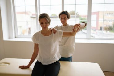 A Woman Doing Physical Therapy in a professional treatment room