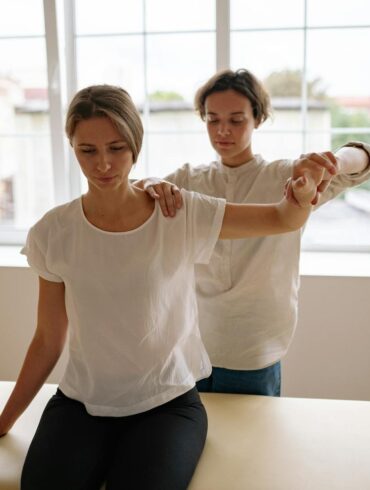 A Woman Doing Physical Therapy in a professional treatment room