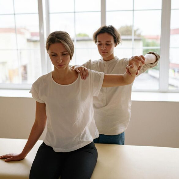 A Woman Doing Physical Therapy in a professional treatment room