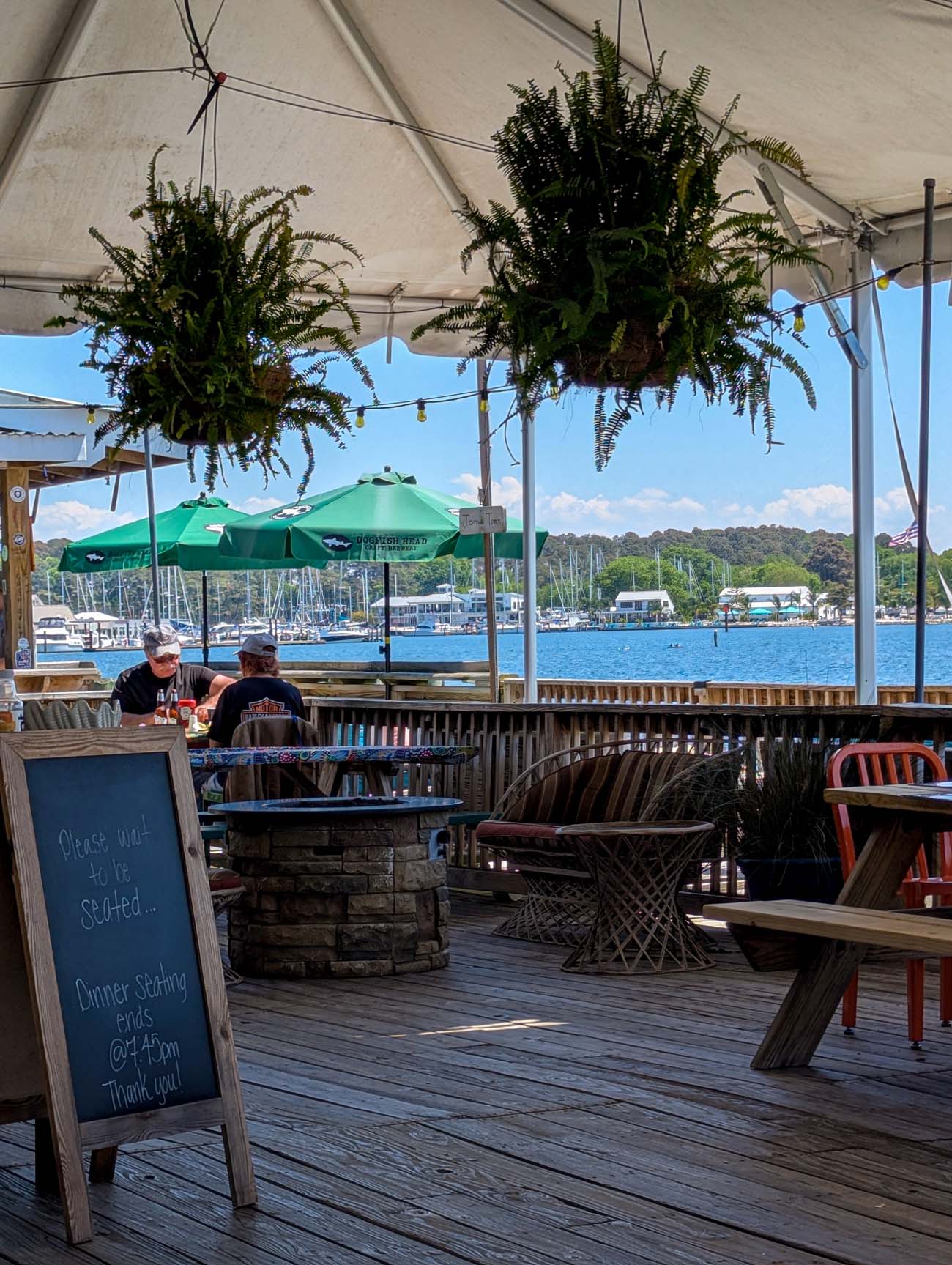 Harbor Shack covered deck Rock Hall Maryland marina view