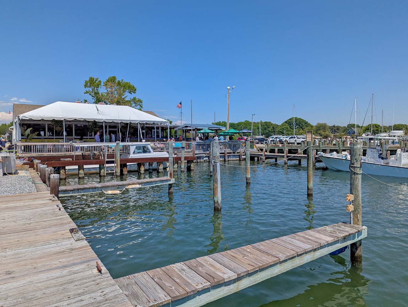 Harbor Shack Rock Hall Maryland dock and marina exterior
