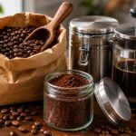 a selection of different styles of coffee on a table on display