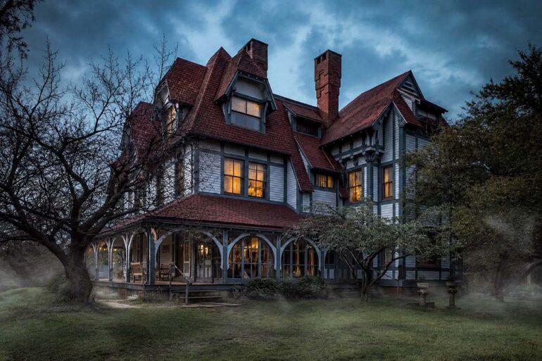 A ghoulish night at the Emlen Physick Estate, a historic Victorian house museum in Cape May, New Jersey. Built in 1879, it is a premier example of Victorian "Stick Style" architecture, designed by Frank Furness.