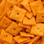 A close up shot of Cheez-Its spread out
