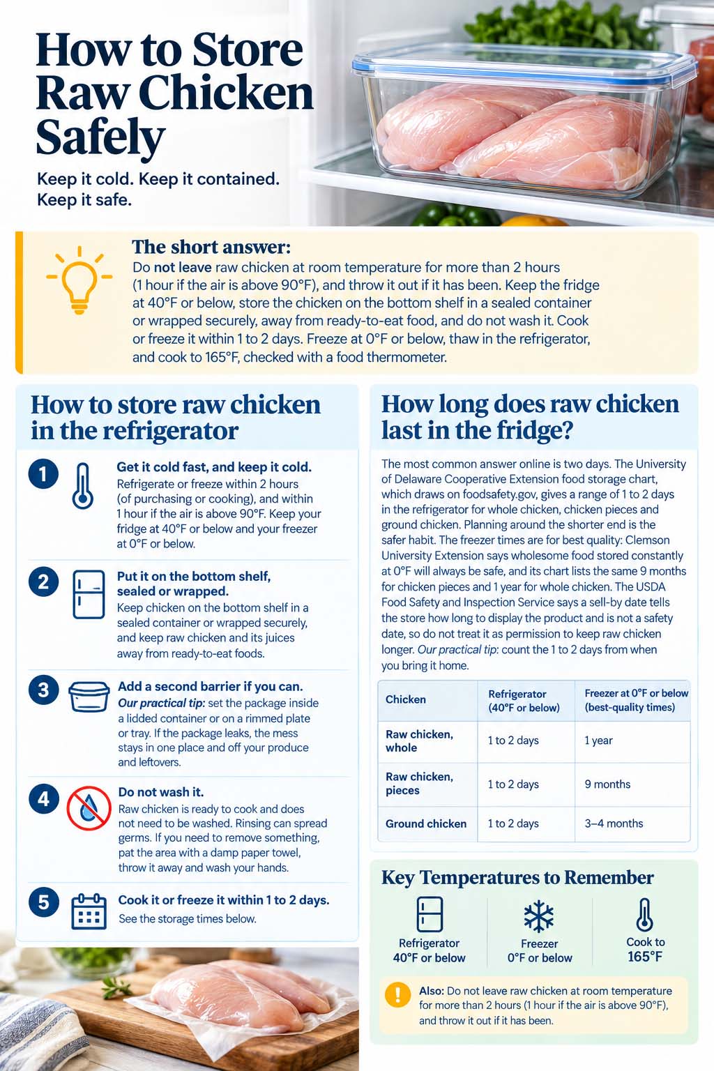 | SBM Global News The safest way to store raw chicken infographic